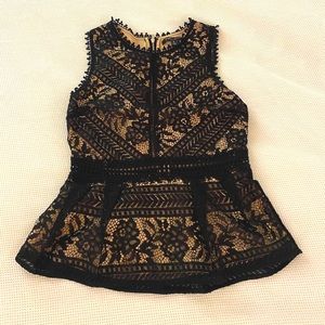 Lace zip up sleeveless top! 🖤